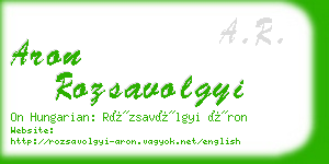 aron rozsavolgyi business card